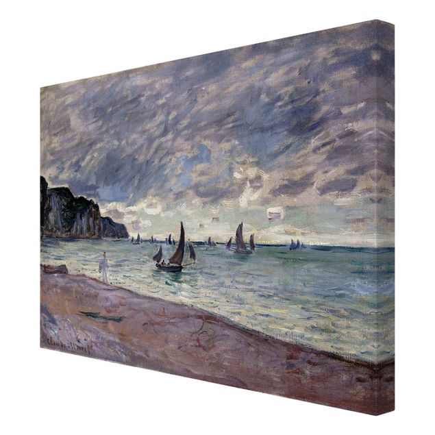 Beach wall art Claude Monet - Fishing Boats In Front Of The Beach And Cliffs Of Pourville