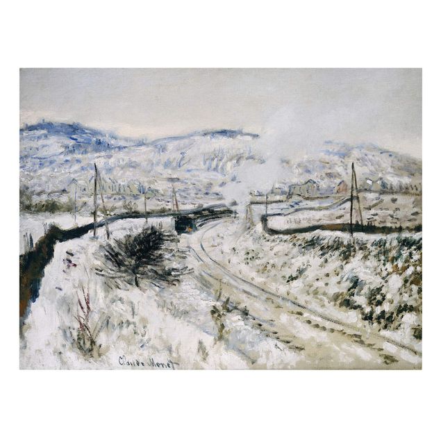Mountain art prints Claude Monet - Train In The Snow At Argenteuil