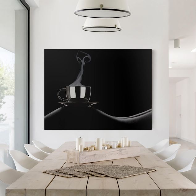 Wall art black and white Coffee in Bed