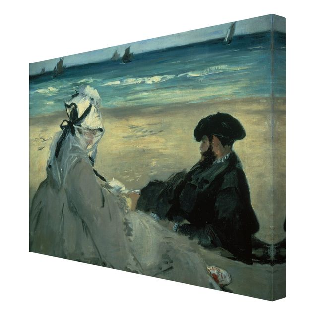 Pug canvas Edouard Manet - On The Beach