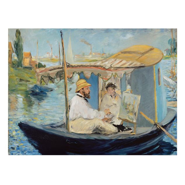 Canvas art Edouard Manet - Claude Monet Painting On His Studio Boat
