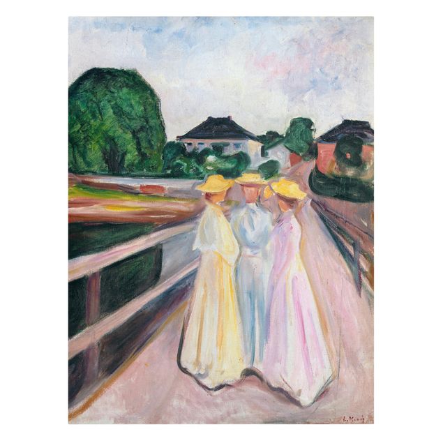 Dog canvas Edvard Munch - Three Girls on the Bridge