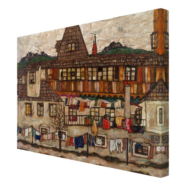 Modern art prints Egon Schiele - House With Drying Laundry