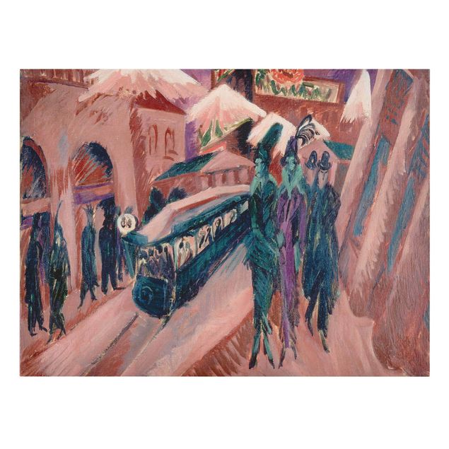 Prints modern Ernst Ludwig Kirchner - Leipziger Street With Eectric Train