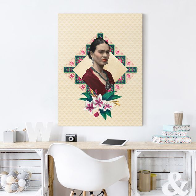 Art posters Frida Kahlo - Flowers And Geometry