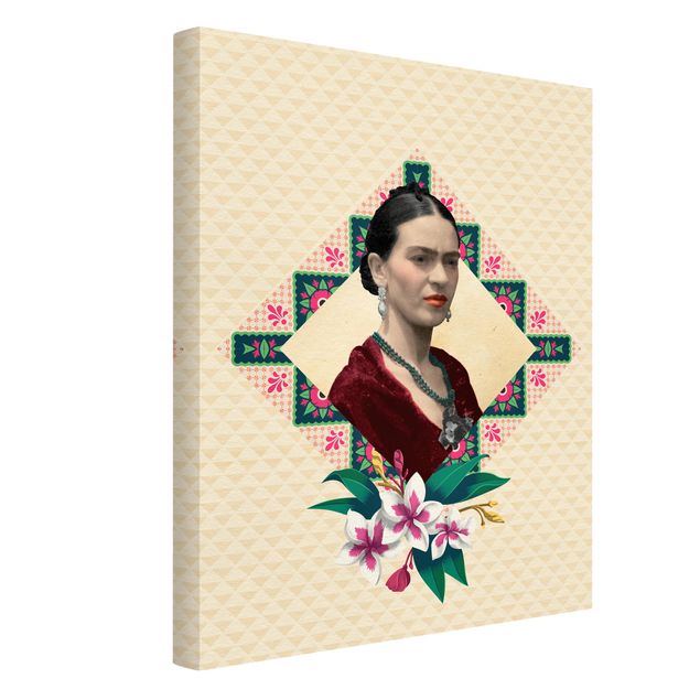 Floral canvas Frida Kahlo - Flowers And Geometry