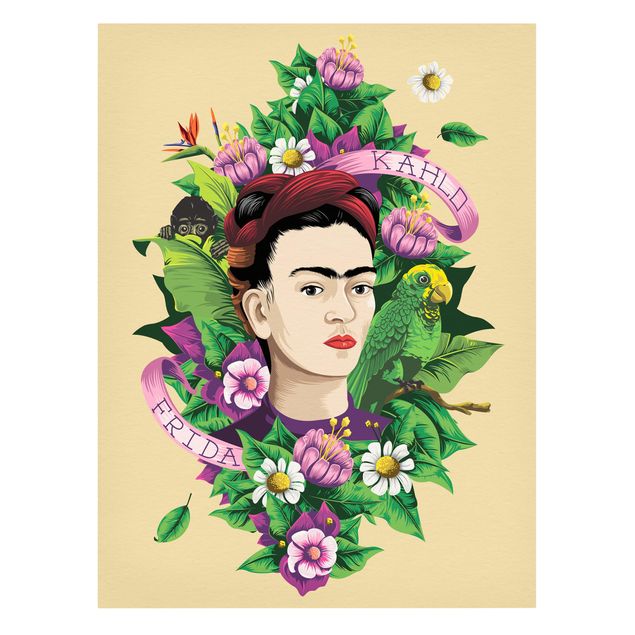 Frida Kahlo Frida Kahlo - Frida, Äffchen und Papagei