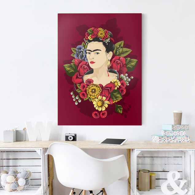 Pink rose canvas Frida Kahlo - Roses