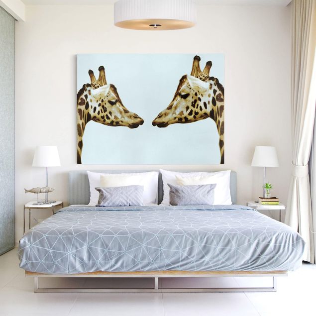 Giraffe canvas wall art Giraffes In Love