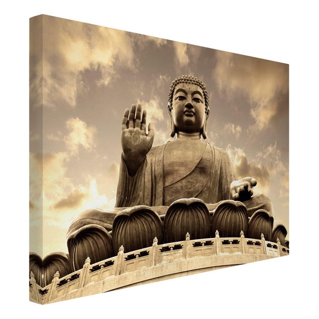 Contemporary art prints Big Buddha Sepia