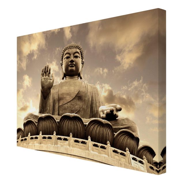 Canvas wall art Big Buddha Sepia