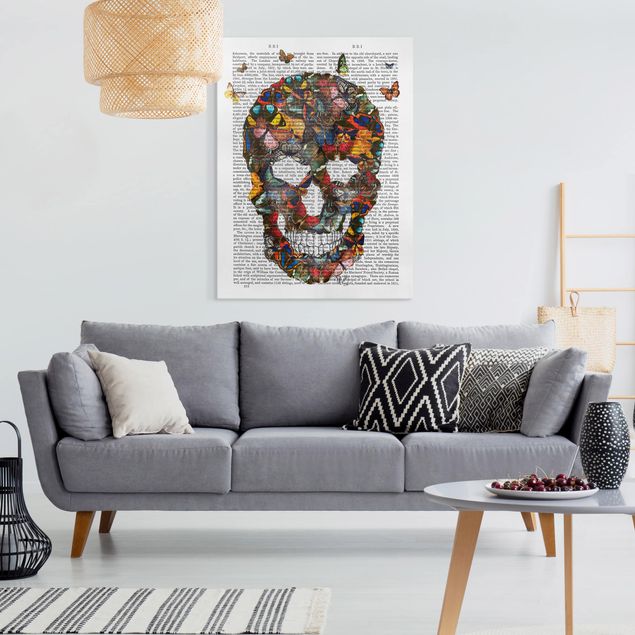Butterfly canvas art Scary Reading - Butterfly Skull