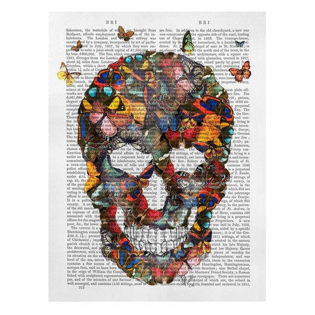 Framed quotes Scary Reading - Butterfly Skull