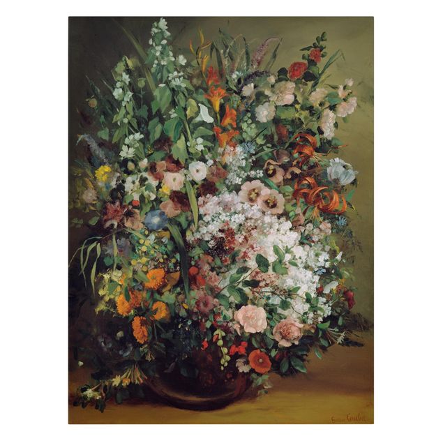Art posters Gustave Courbet - Bouquet of Flowers in a Vase