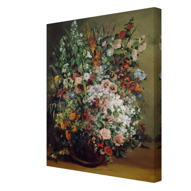 Canvas prints art print Gustave Courbet - Bouquet of Flowers in a Vase