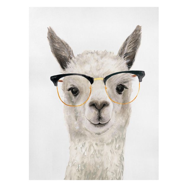 Canvas prints animals Hip Lama With Glasses I