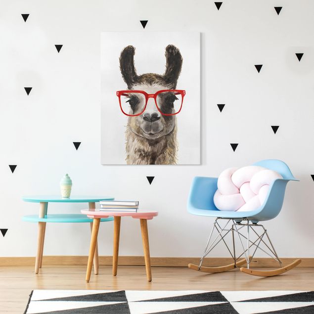 Animal canvas Hip Lama With Glasses II