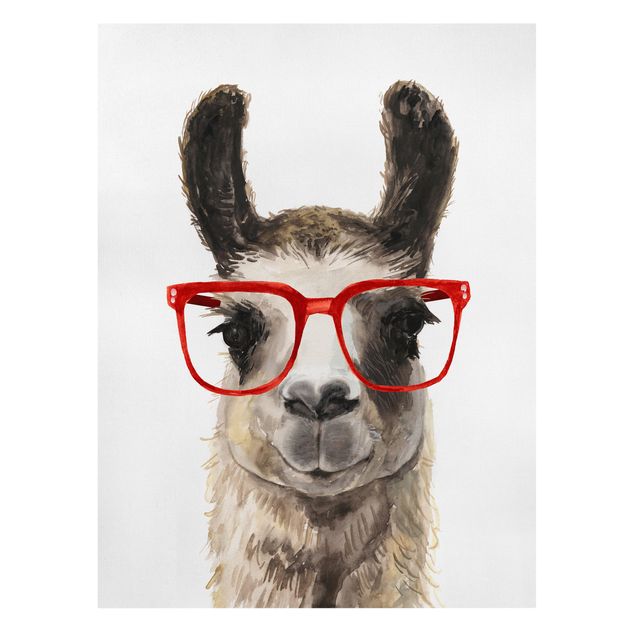Animal canvas art Hip Lama With Glasses II