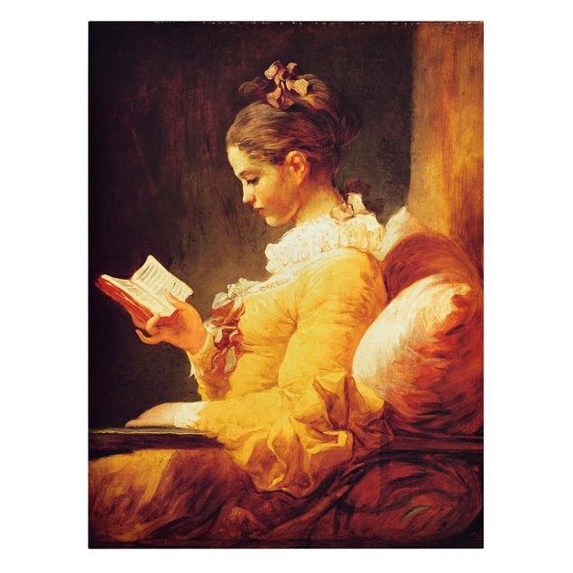 Canvas art Jean Honoré Fragonard - Young Girl Reading