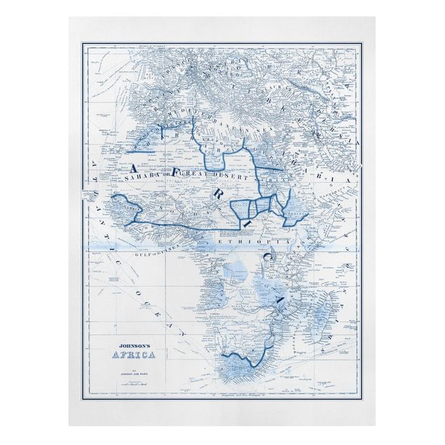 Modern art prints Map In Blue Tones - Africa
