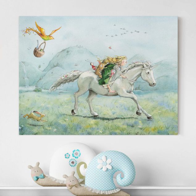 Prints animals Lilia the little Princess- On The Unicorn