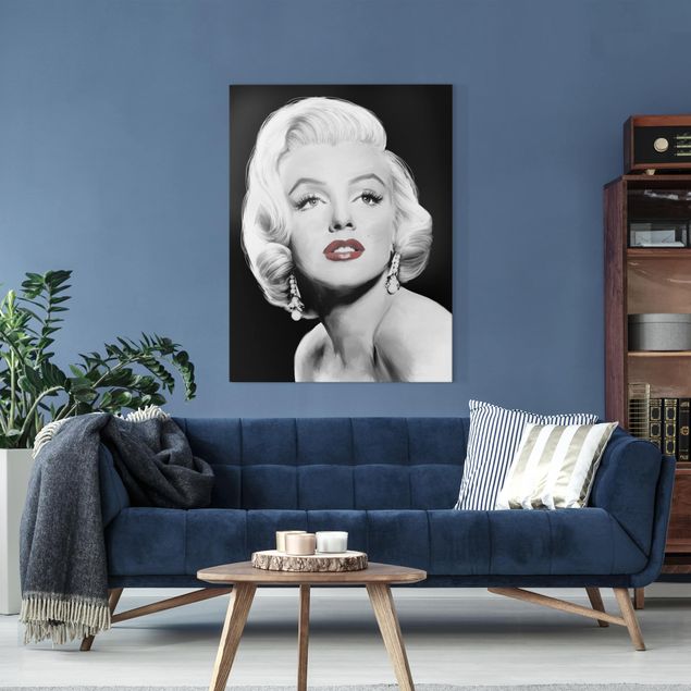 Wall art black and white Marilyn With Earrings