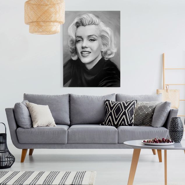 Canvas black and white Marilyn In Private