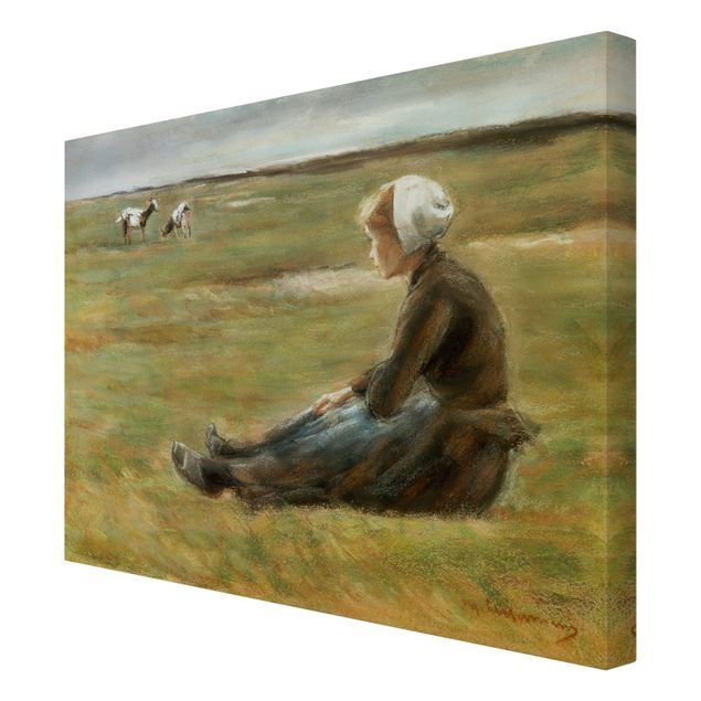 Modern art prints Max Liebermann - Goat Herdess In Sand Dunes