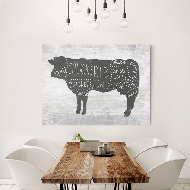 Animal wall art Butcher Board - Beef