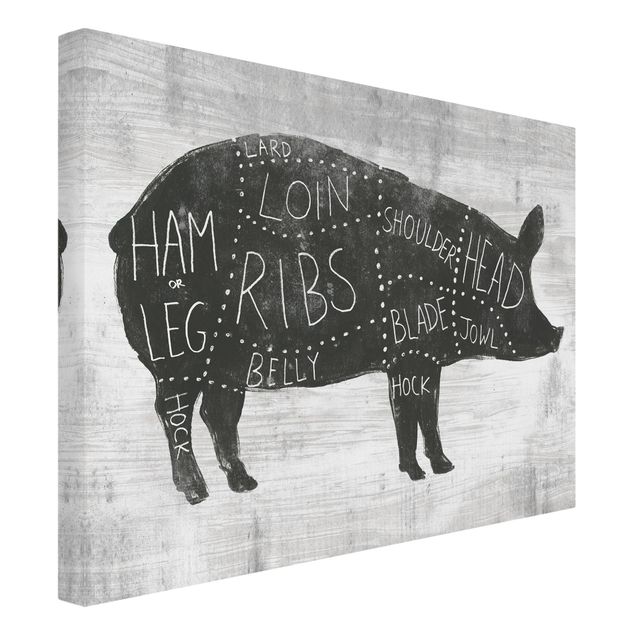 Contemporary art prints Butcher Board - Pig
