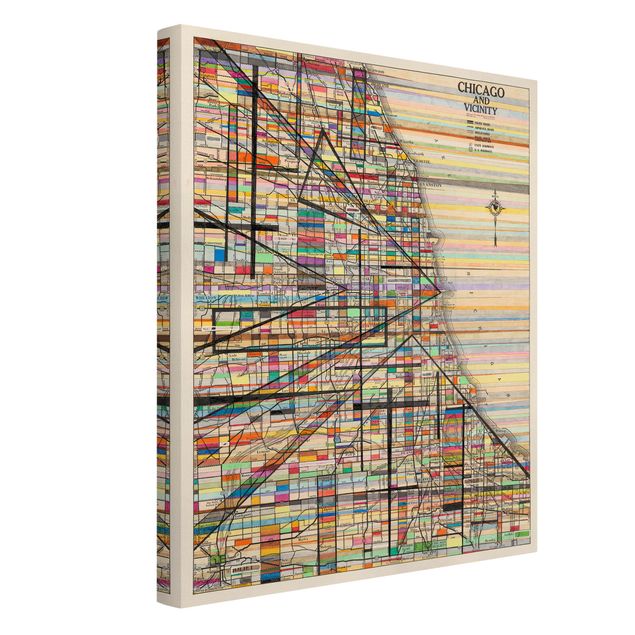 Contemporary art prints Modern Map Of Chicago