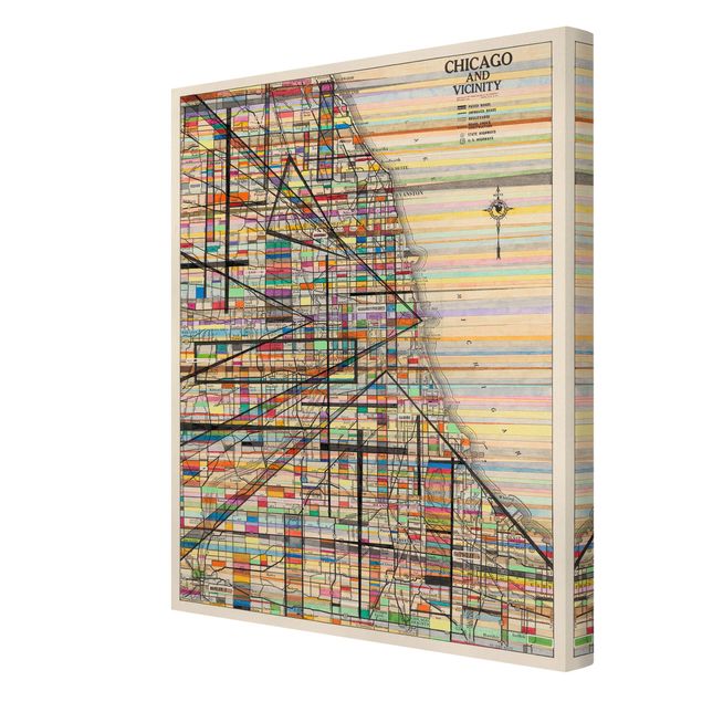 Prints Modern Map Of Chicago