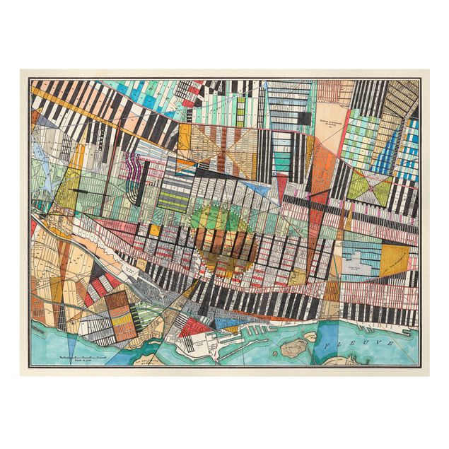 Prints multicoloured Modern Map Of Montreal
