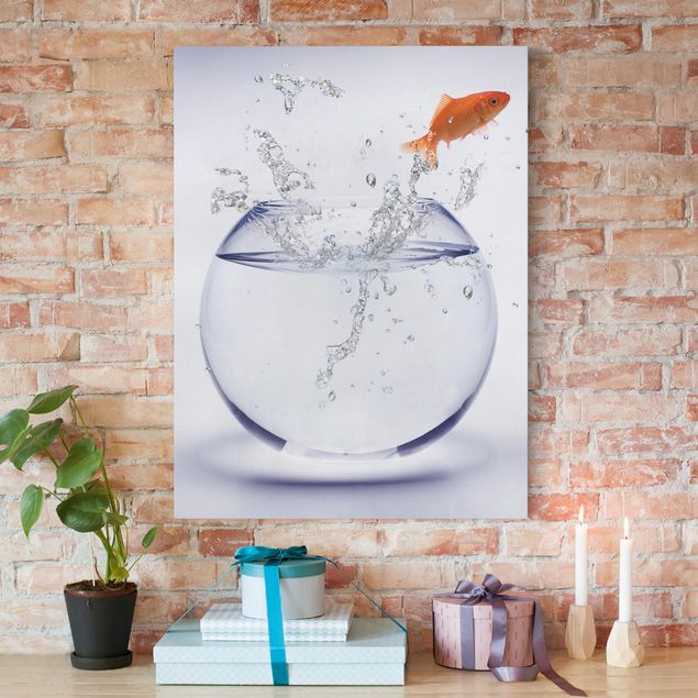 Canvas prints fishes Flying Goldfish