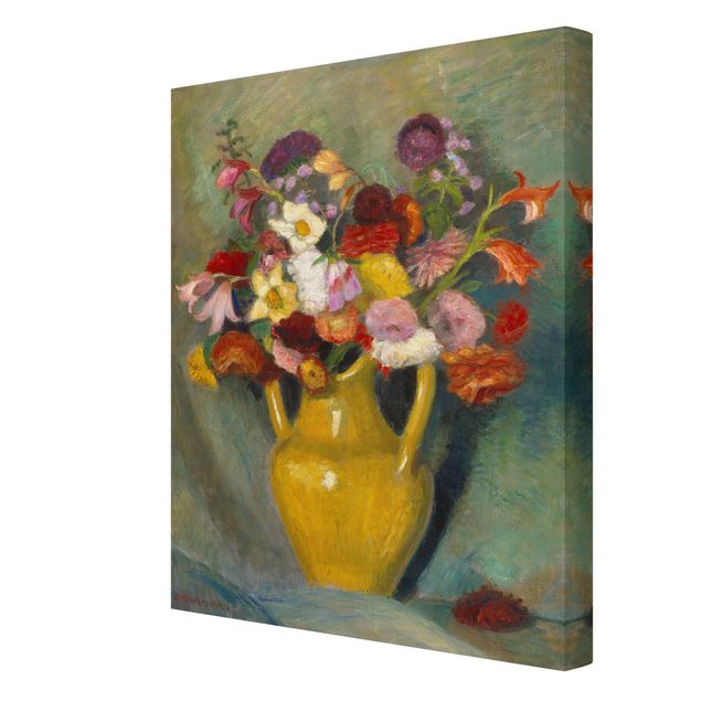 Flower print Otto Modersohn - Colourful Bouquet in Yellow Clay Jug