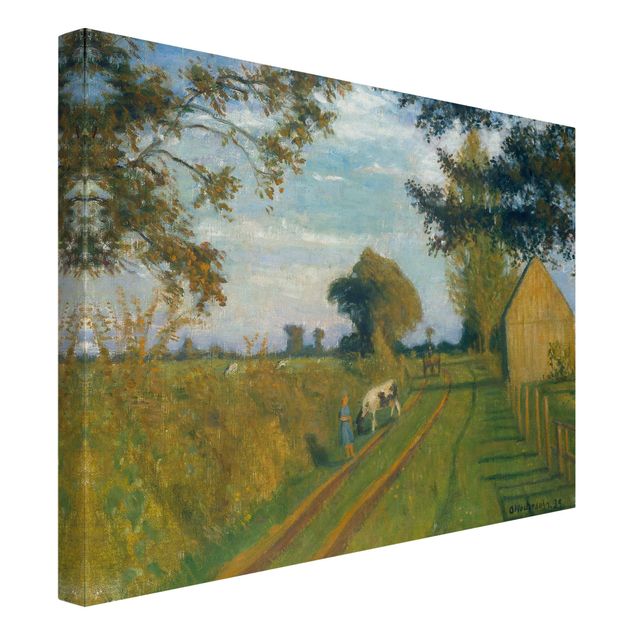 Landscape canvas prints Otto Modersohn - Path In The Evening Sun