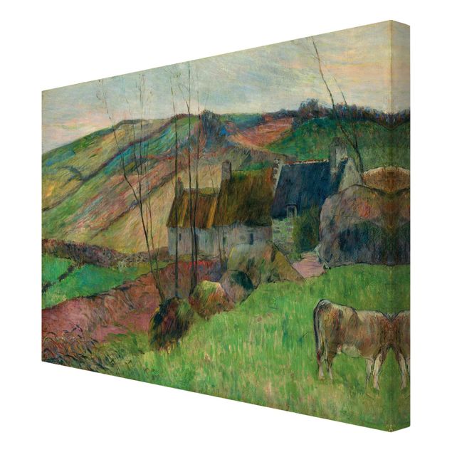 Canvas mountain Paul Gauguin - Cottages On The Side Of Montagne Sainte-Marguerite