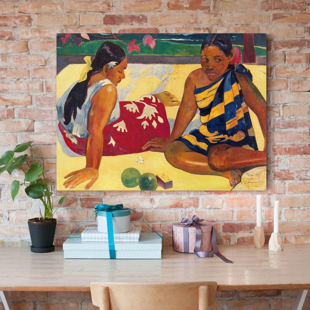 Abstract impressionism Paul Gauguin - Parau Api (Two Women Of Tahiti)