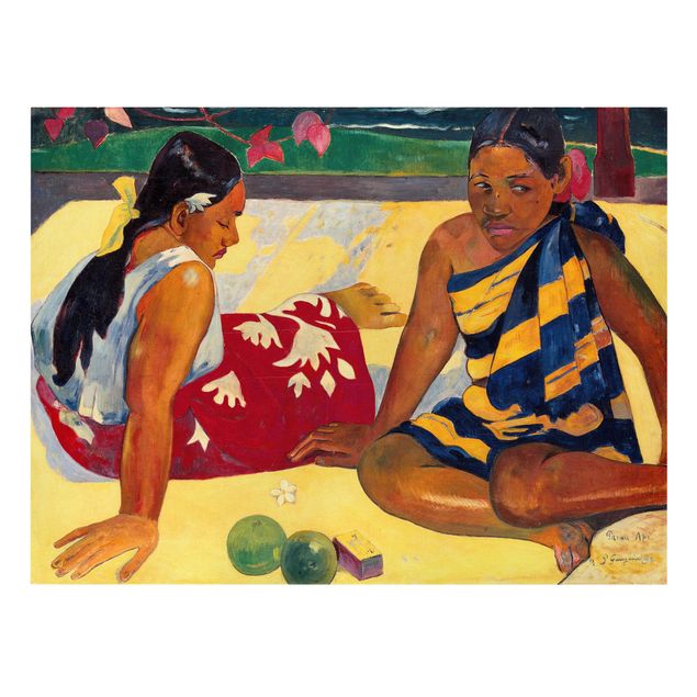 Canvas prints art print Paul Gauguin - Parau Api (Two Women Of Tahiti)