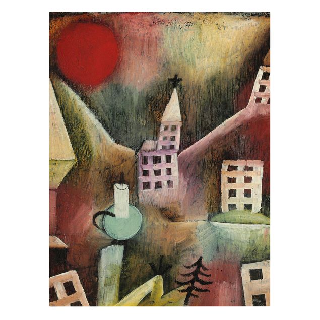 Abstract canvas wall art Paul Klee - Destroyed Village