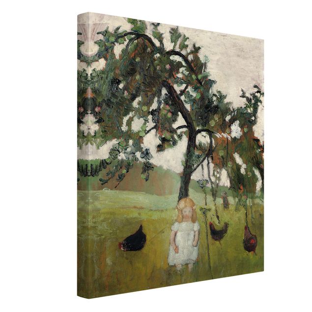 Art posters Paula Modersohn-Becker - Elsbeth with Chickens under Apple Tree