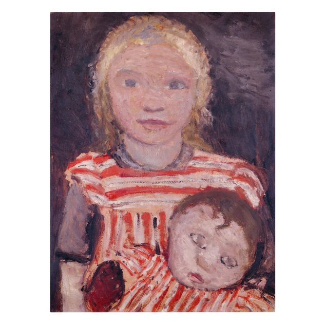 Canvas art prints Paula Modersohn-Becker - Girl with Doll