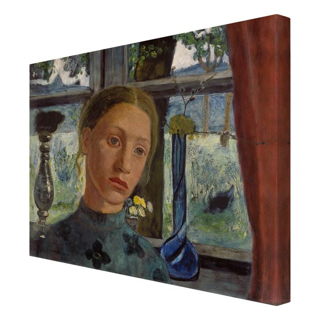 Canvas art Paula Modersohn-Becker - Girl'S Head In Front Of A Window