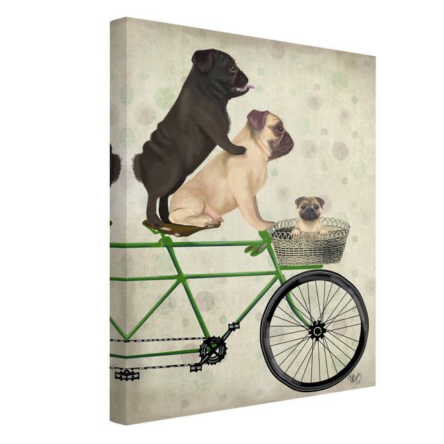 Dog canvas art Cycling - Boobs On Bike