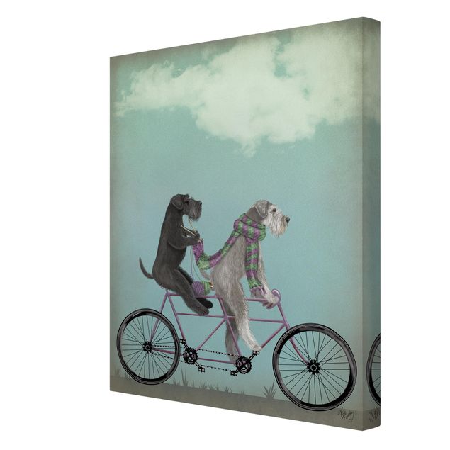 Animal canvas Cycling - Schnauzer Tandem