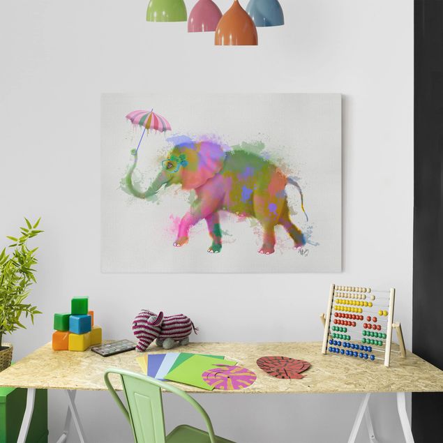 Kids room decor Rainbow Splash Elephant