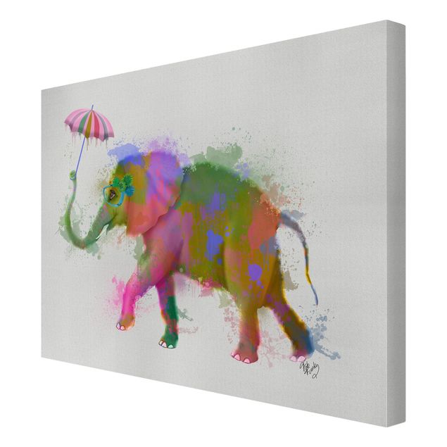 Canvas prints animals Rainbow Splash Elephant