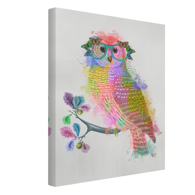 Canvas prints animals Rainbow Splash Owl