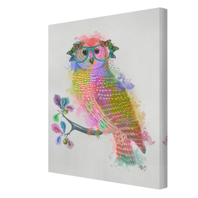 Canvas wall art Rainbow Splash Owl