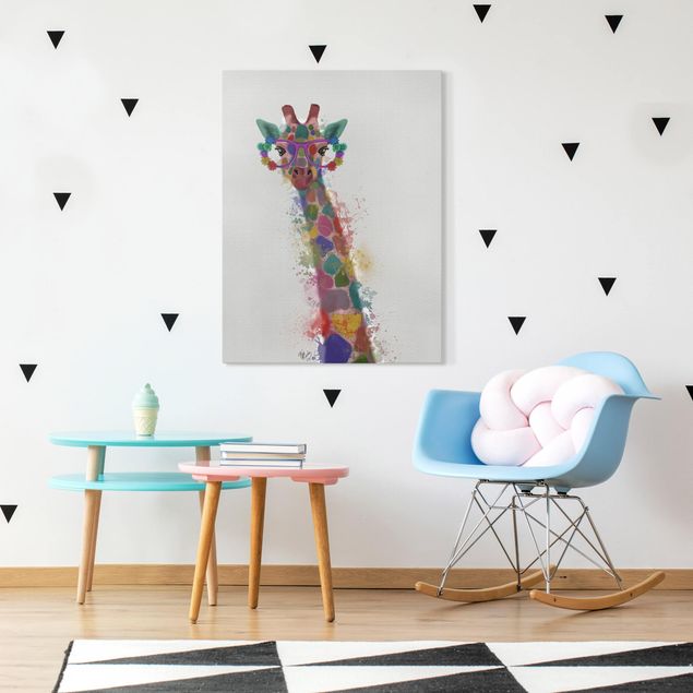 Giraffe canvas art Rainbow Splash Giraffe